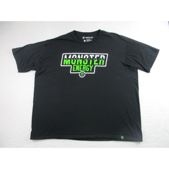 Monster Energy Shirt Mens 2XL Black Green Graphic Logo Tee Crewneck Cotton - Picture 1 of 7